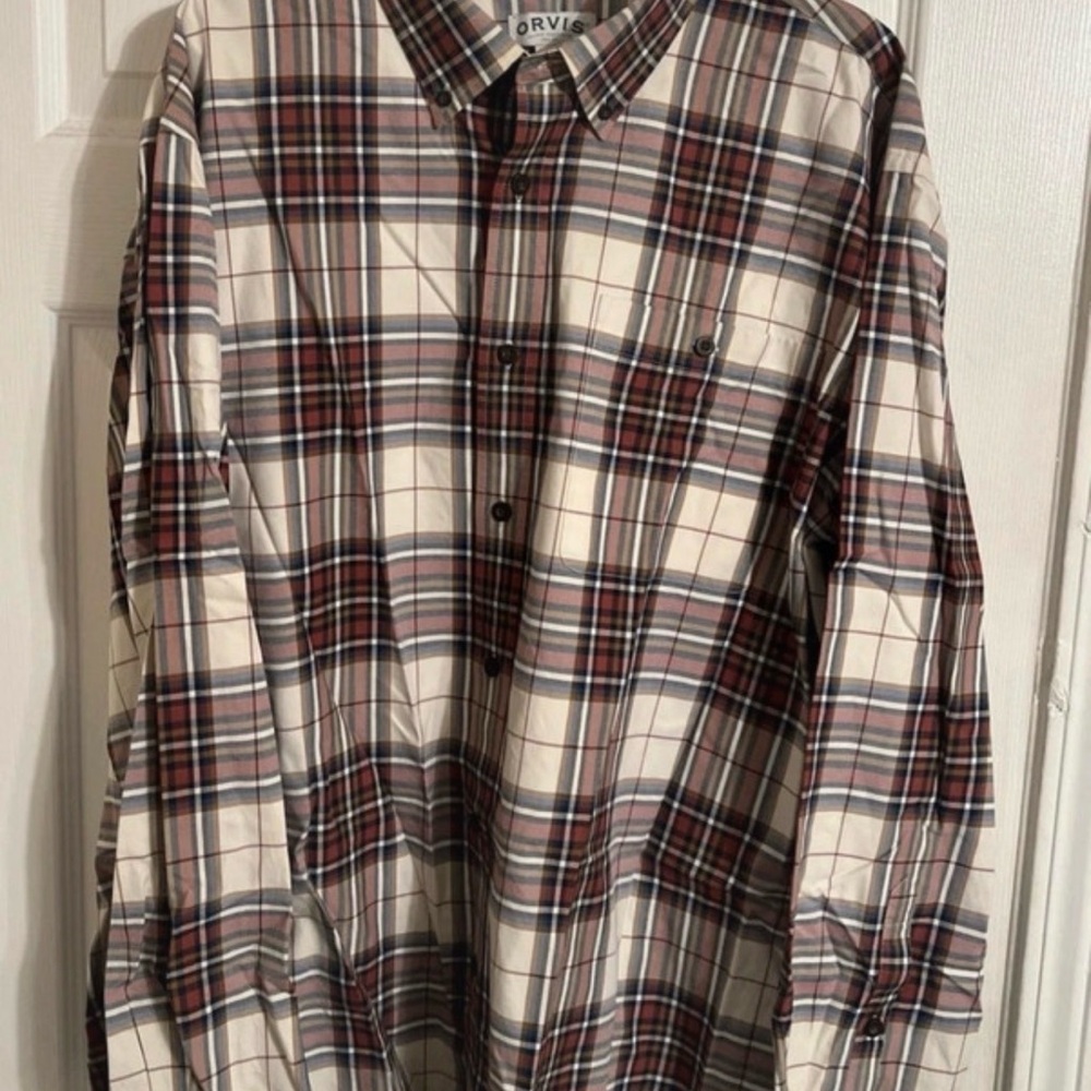 Orvis Multi-Color Check Button-Down 100%
Cotton Shirt 2XL